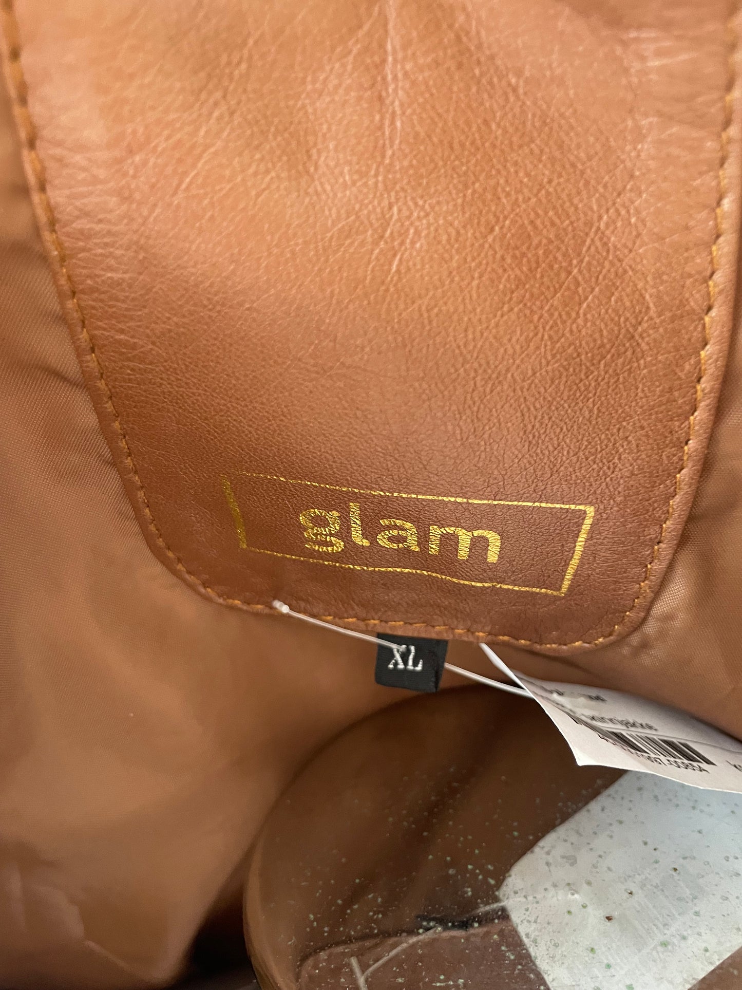 ♻️Brun Italiensk skinnjakke strl XL(liten i strl) fra Glam Vera Pelle