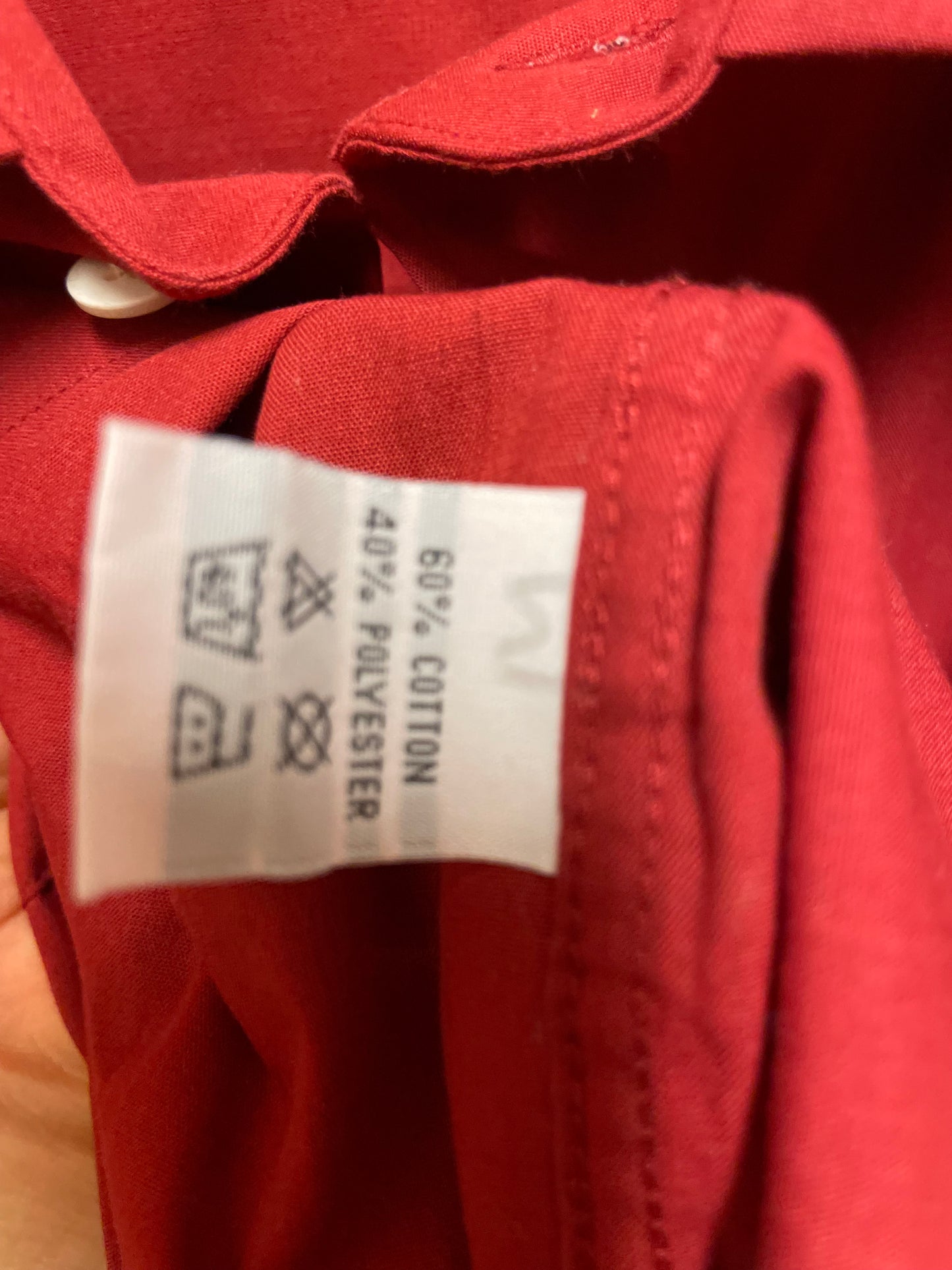 🆕rød herreskjorte str L og XL fra Lorenzo 60% bomull