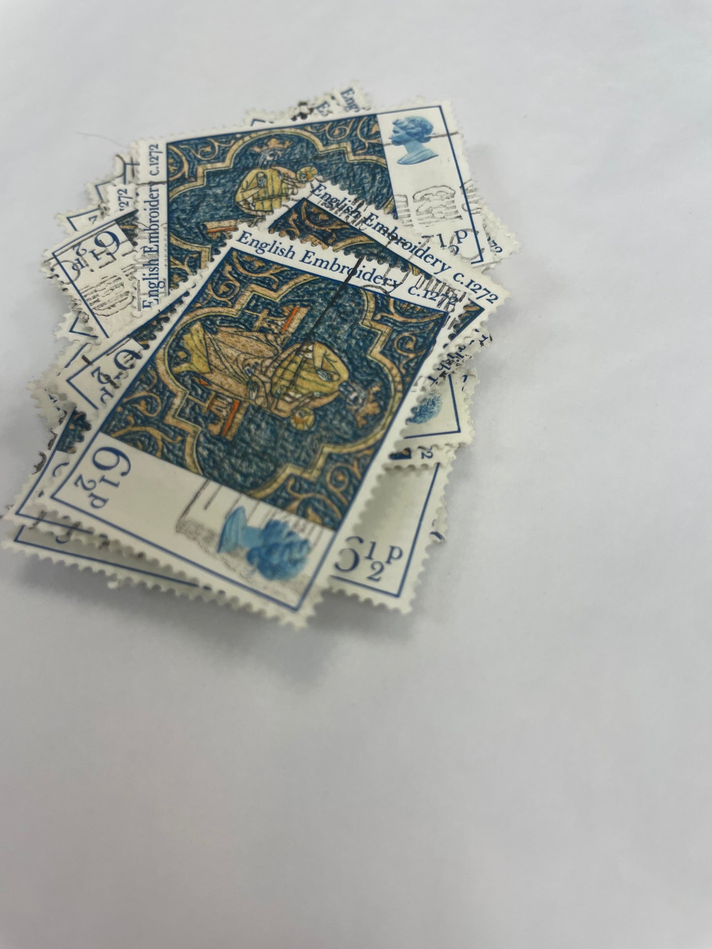 English embroidery frimerke pose med 1 stk