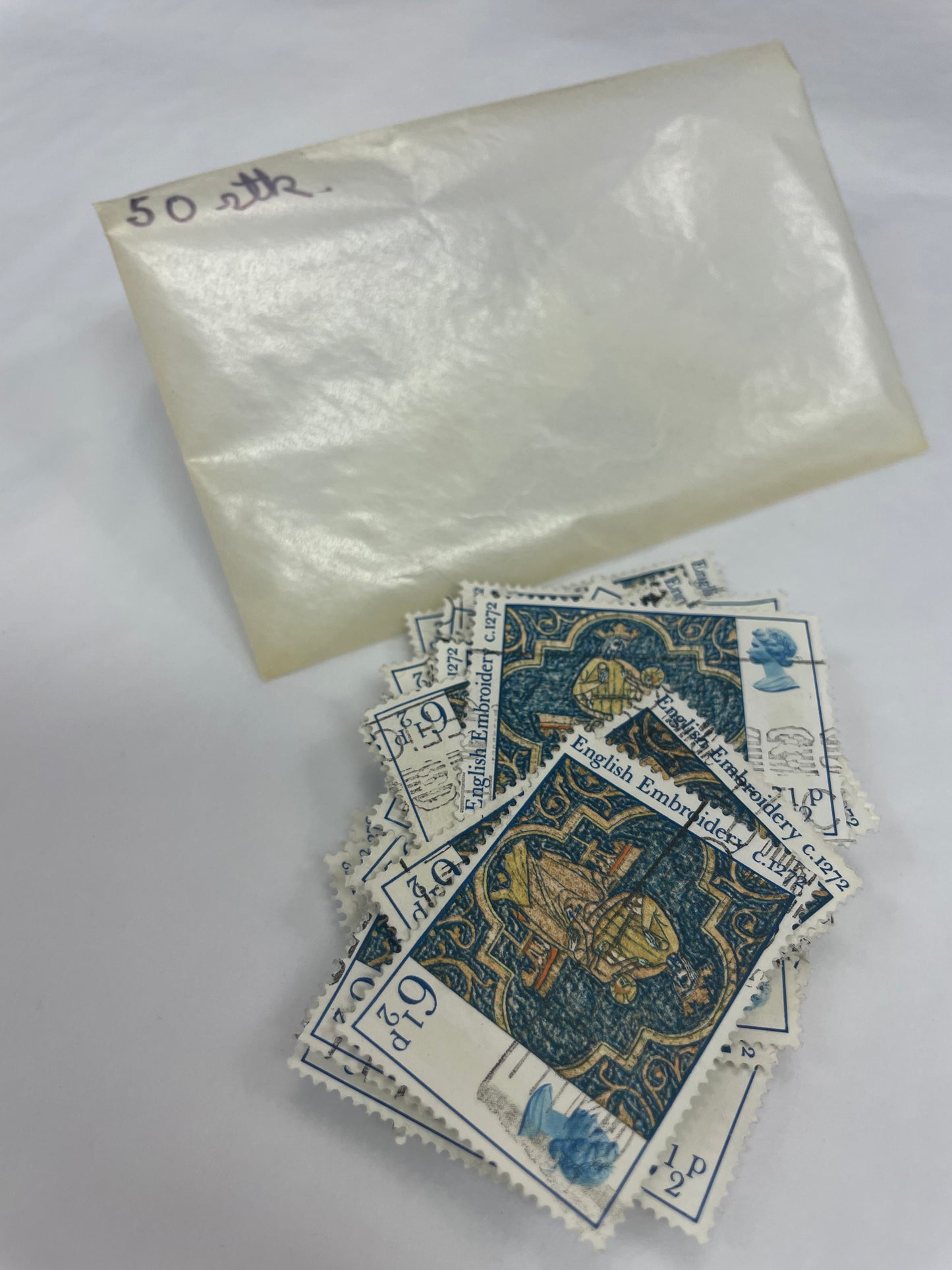 English embroidery frimerke pose med 1 stk