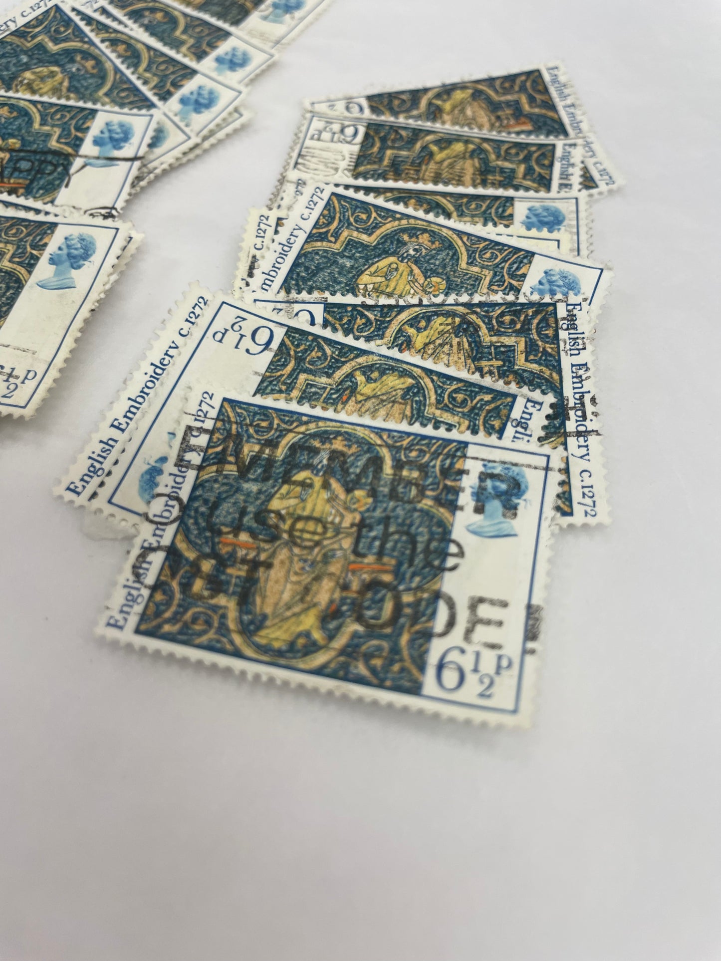 English embroidery frimerke pose med 1 stk