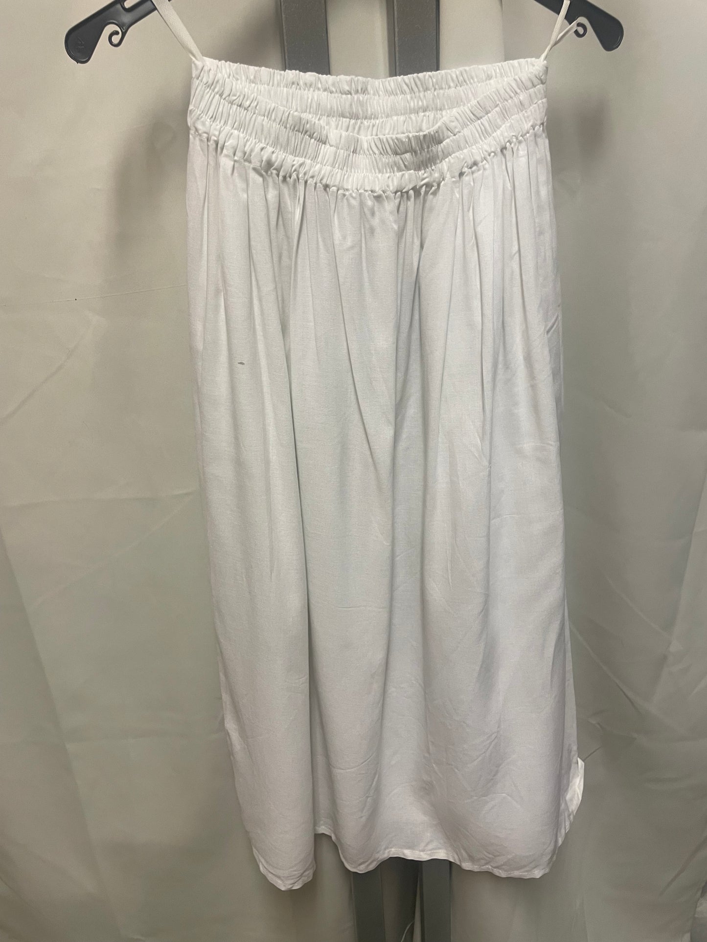 🆕ubrukt vintage sommersett med skjørt og knytebluse i hvit strl S