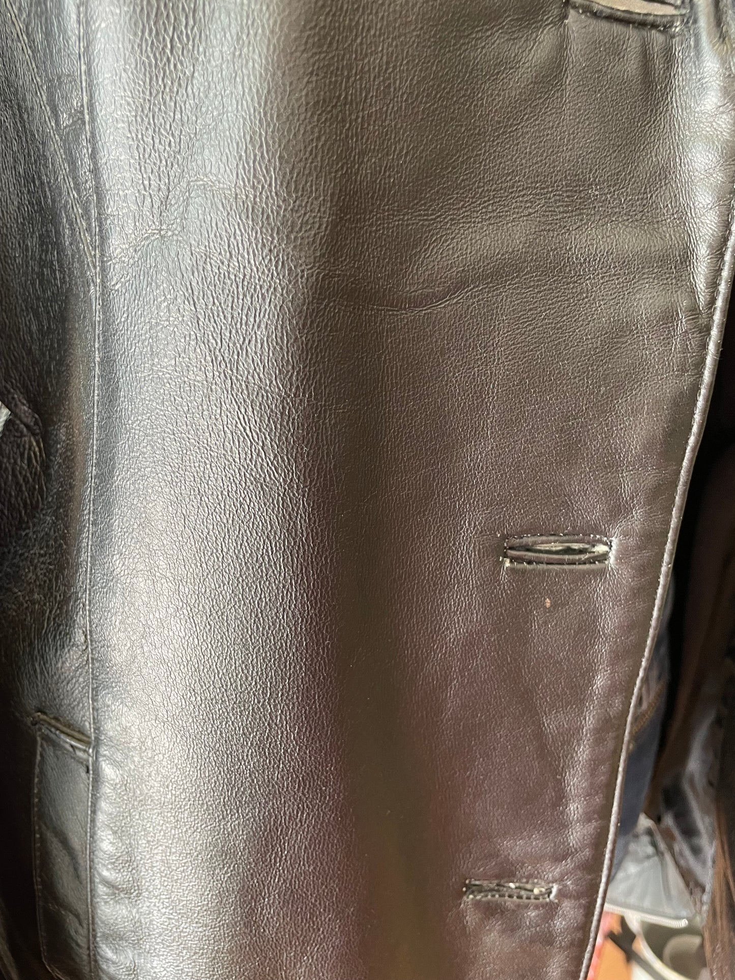 ♻️ svart Vintage skinnjakke fra Privilegi strl 40