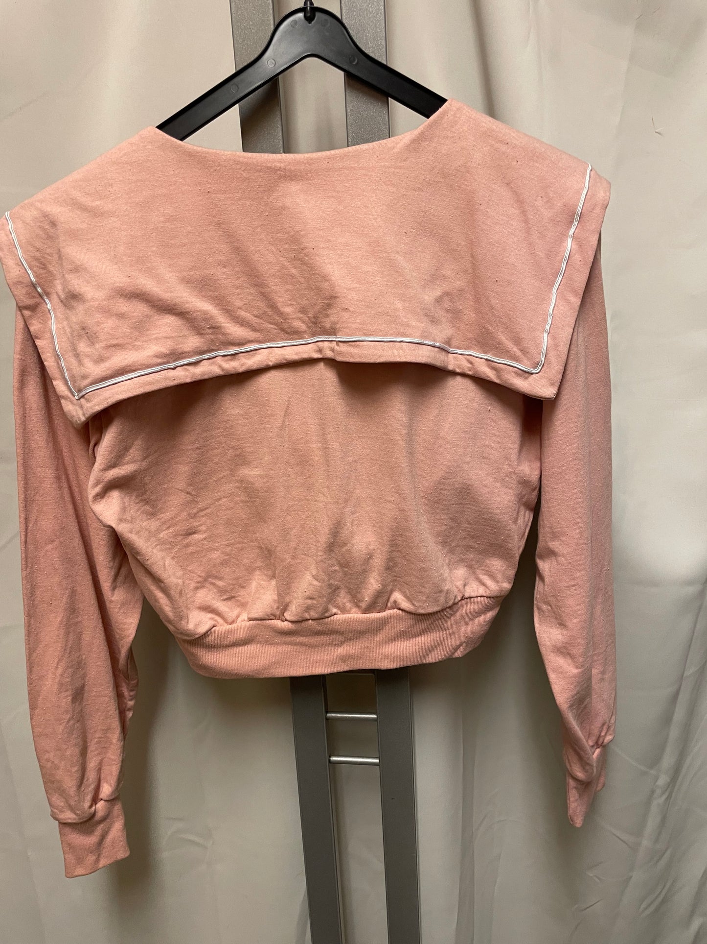 ♻️Vintage kort jakke. Rosa med krage ca strl M. 50% bomull