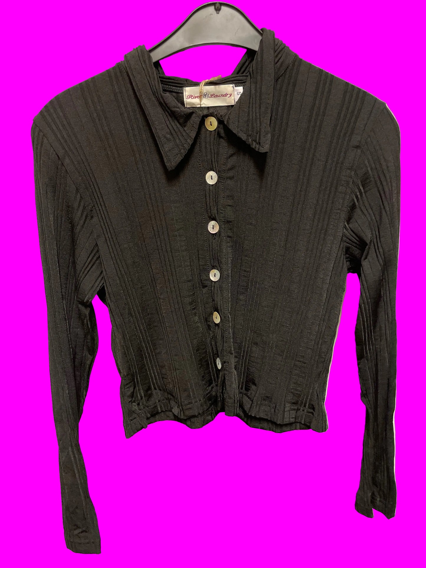 🆕svart vintage topp/tynn genser strl S