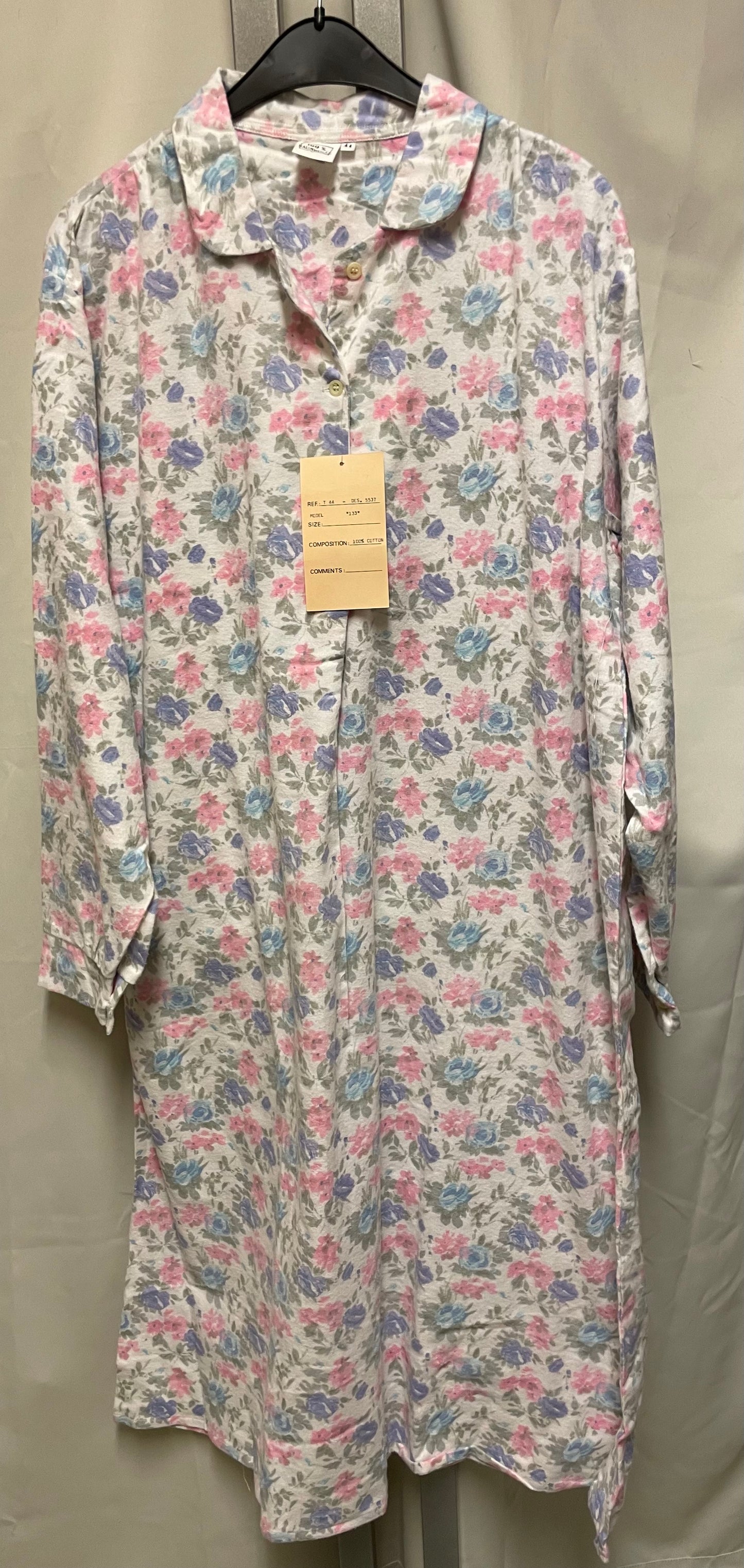 🆕 Nattkjole blomstrete 100% bomull str 44