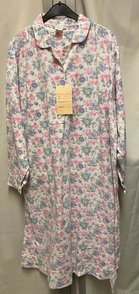 🆕 Nattkjole blomstrete 100% bomull str 44