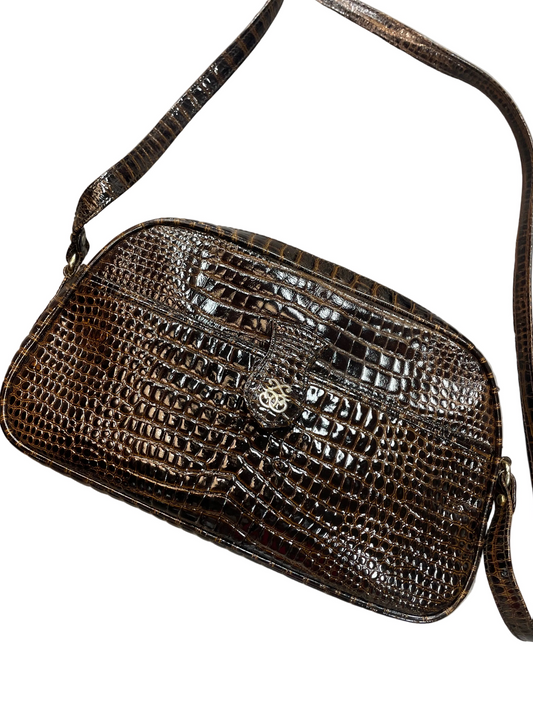 ♻️ Vintage Pirovano veske- nydelig brun skinnveske med lomme både inni og utenpå! Tilstand: Brukt – normal slitasje, ingen hull eller større merker