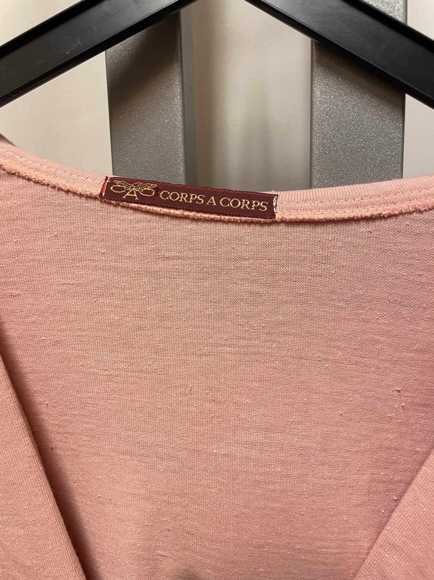 ♻️Vintage kort jakke. Rosa med krage ca strl M. 50% bomull