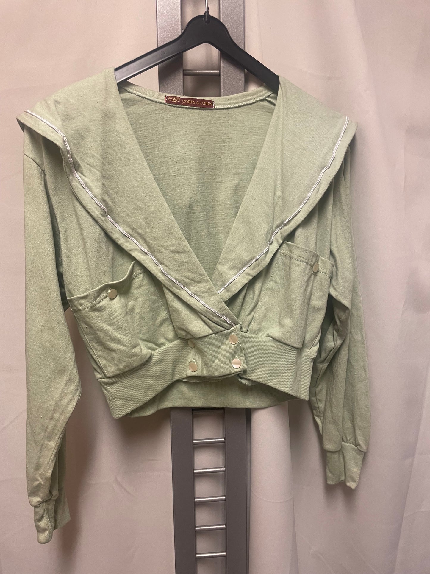 Vintage genser jakke grønn100% bomull ca strl M