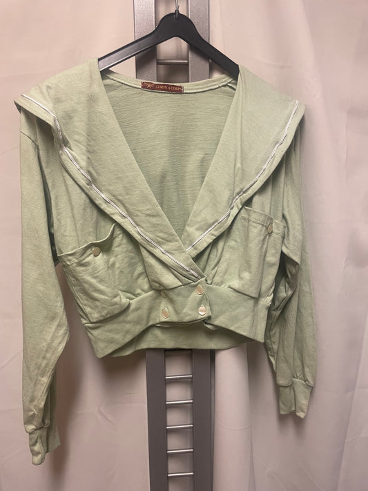Vintage genser jakke grønn100% bomull ca strl M