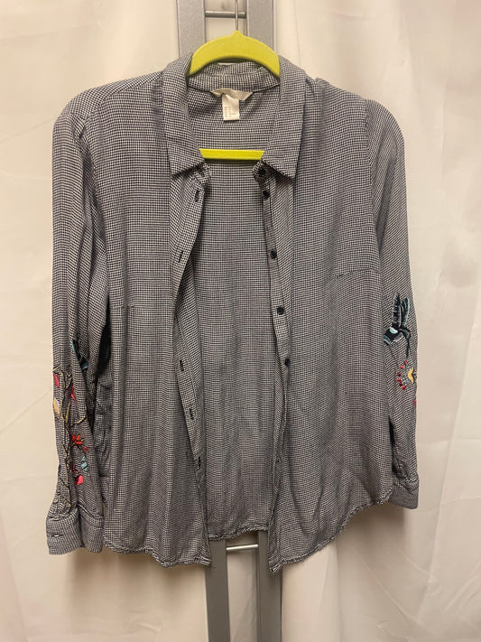 ♻️bluse/skjorte grå med broderi fra Hm strl 44