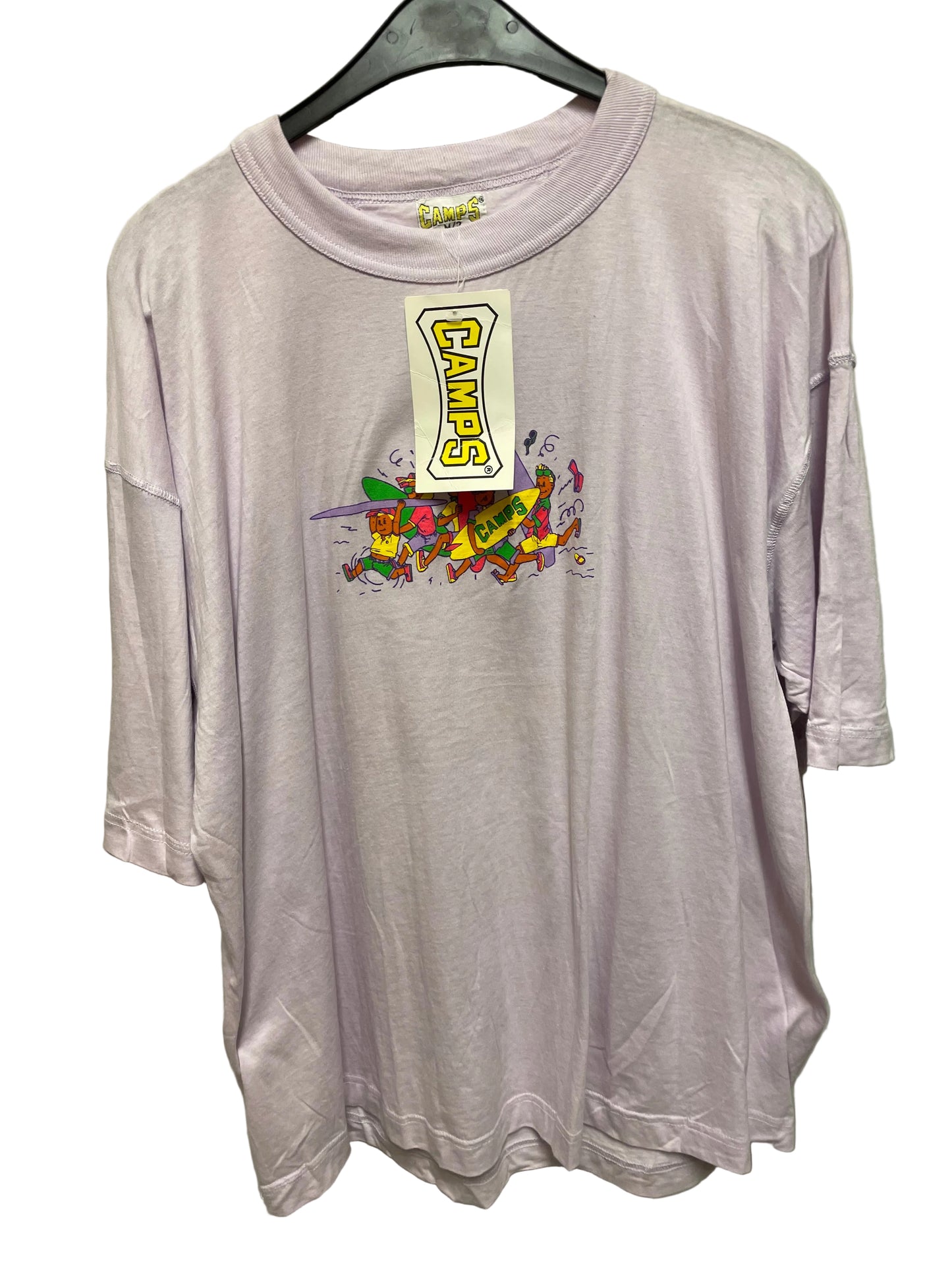 🆕 Vintage lilla camps T-skjorte strl M i 100% bomull Unisex