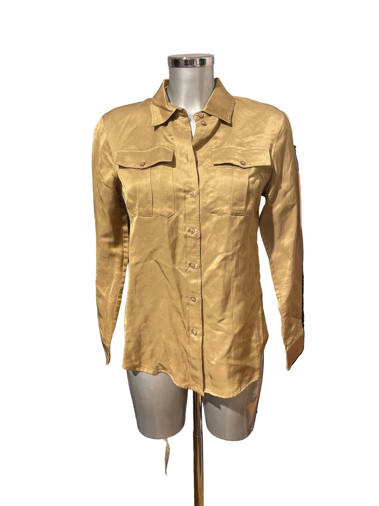 ♻️Second Hand Ralph Lauren bluse skjorte i brun skimmer. Str S. Tilstand;Veldig god, ingen hull, flekker eller synlig slitasje