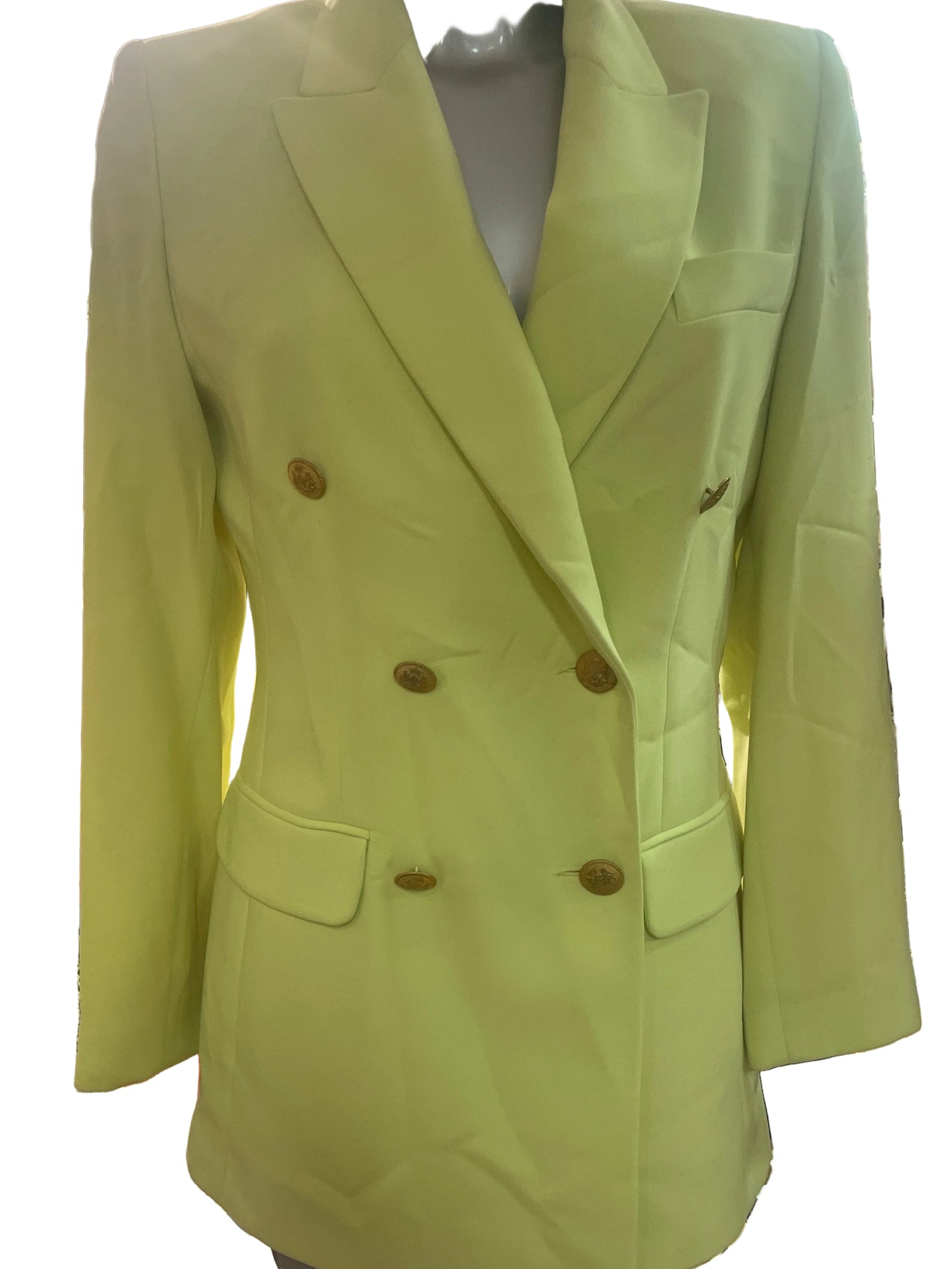 🆕 Vintage gul/grønn blazer! Str 38. Tilstand: ubrukt fra nedlagt butikk!