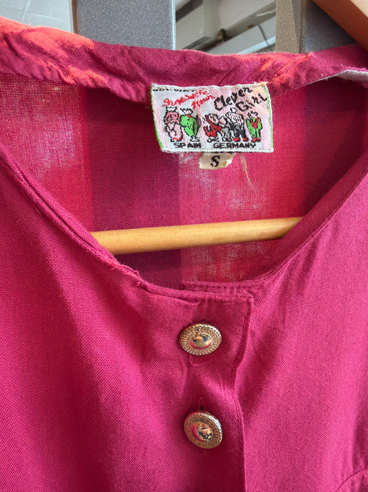 ♻️Vinrage rosa bluse med puffermer- tilstand: fin, ingen hull nupper eller flekker