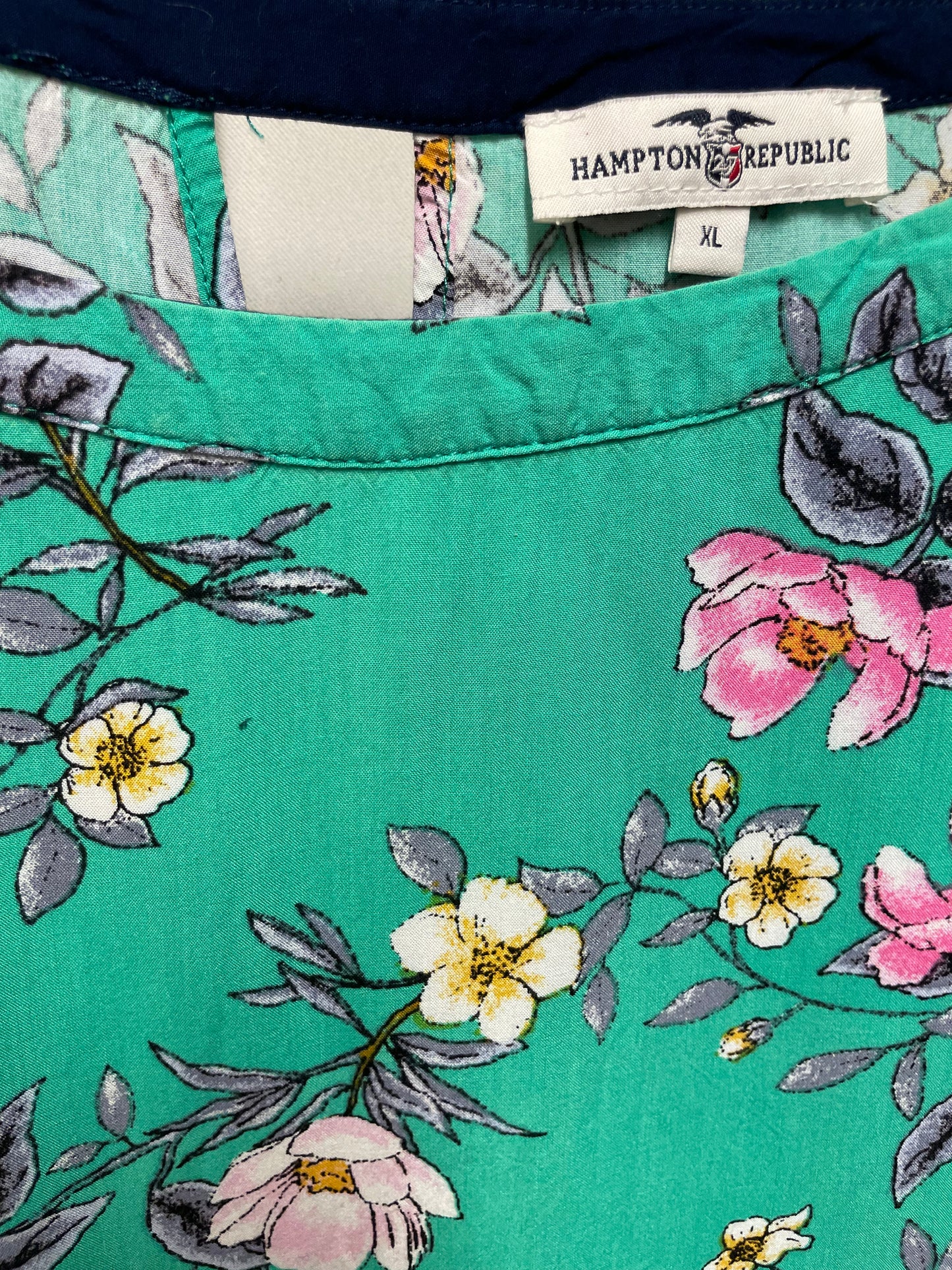 ♻️Grønn blomstrete sommertopp fra Hampton Republic strl XL