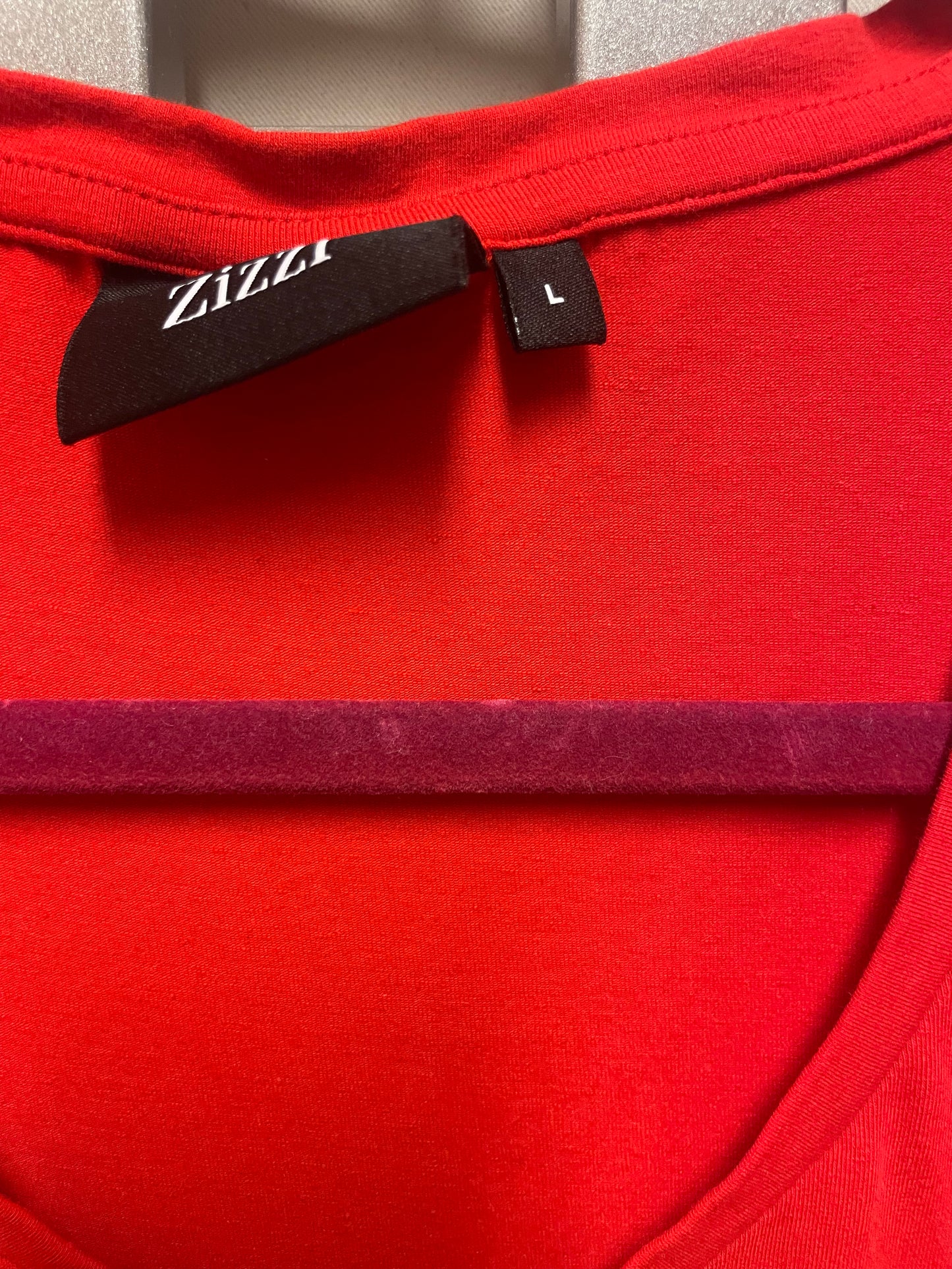 ♻️Rød plussize T-skjorte fra Zizzi strl L 93% bomull