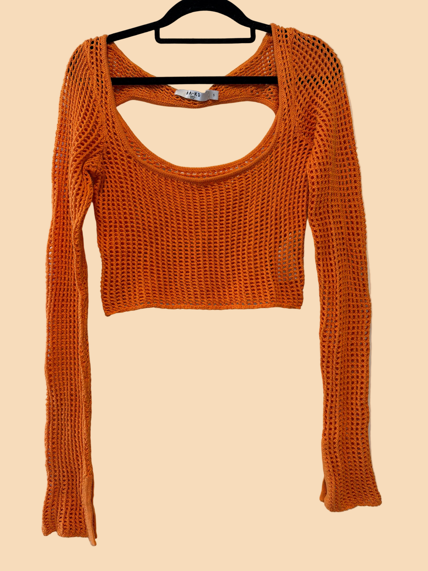Orange kort topp fra NAKD strl S