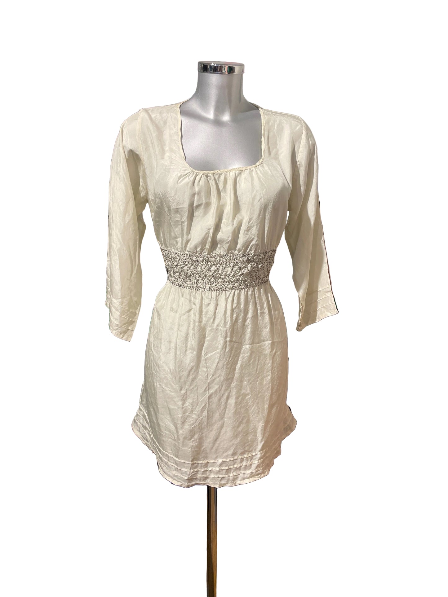 ♻️Silkekjole fra Lisbeth Dahl- str S/M med knyting. Tilstand: Veldig god; ingen hull, flekker eller synlig slitasje