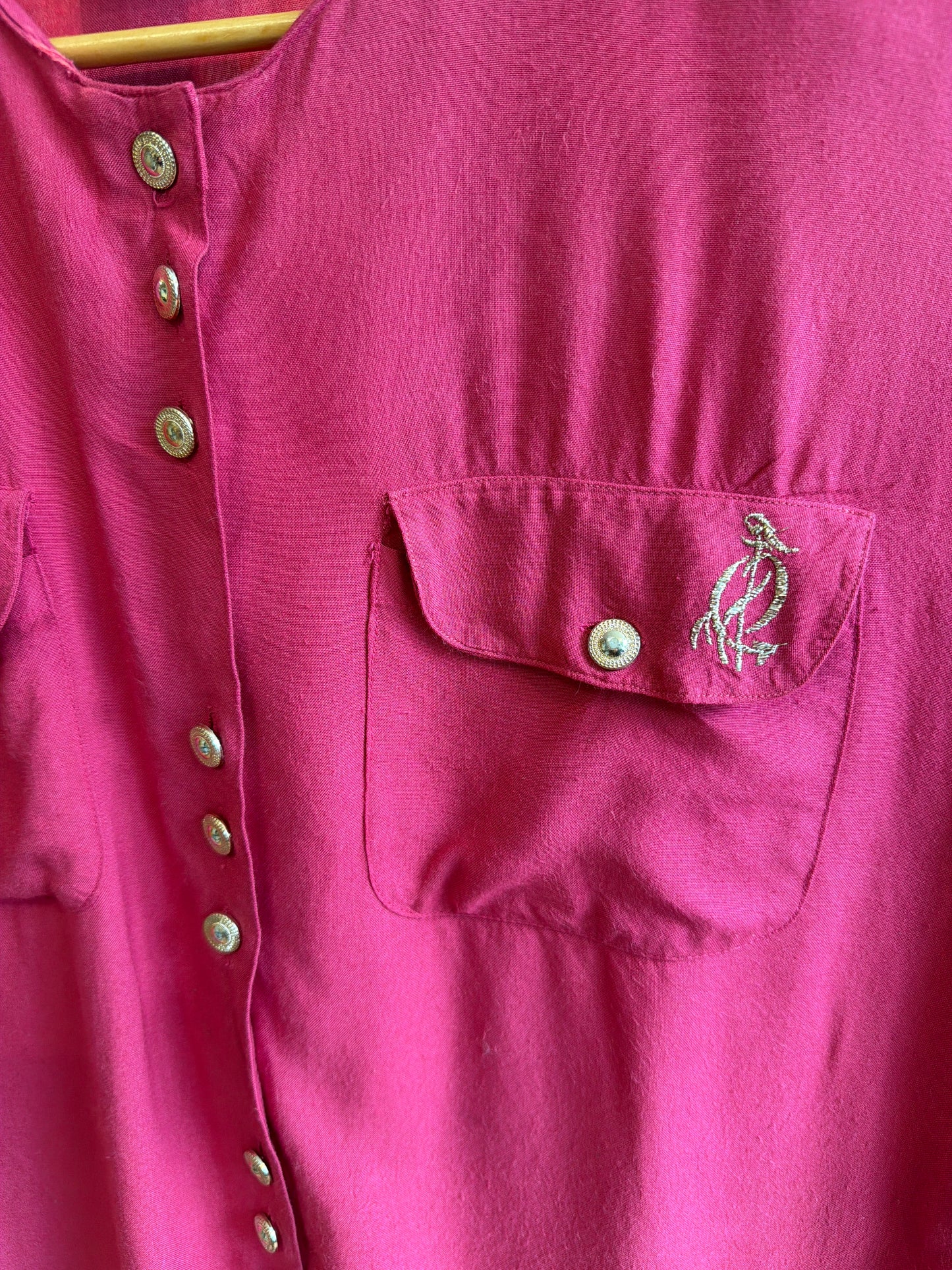 ♻️Vinrage rosa bluse med puffermer- tilstand: fin, ingen hull nupper eller flekker
