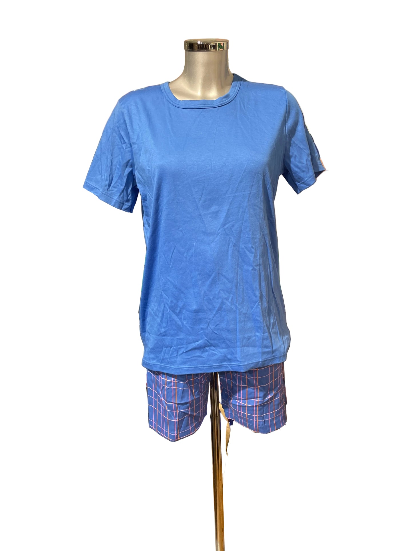 🆕 pysjamas i to deler i 100% bomull! shorts og T-skjorte blå, str xs. Nytt fra nedlagt butikk!