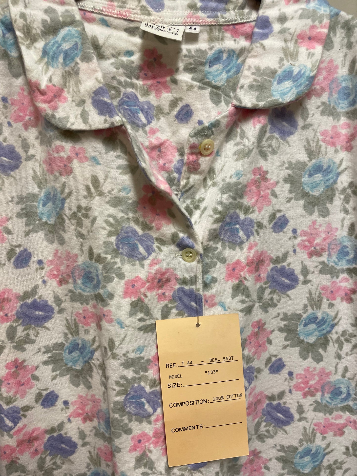🆕 Nattkjole blomstrete 100% bomull str 44