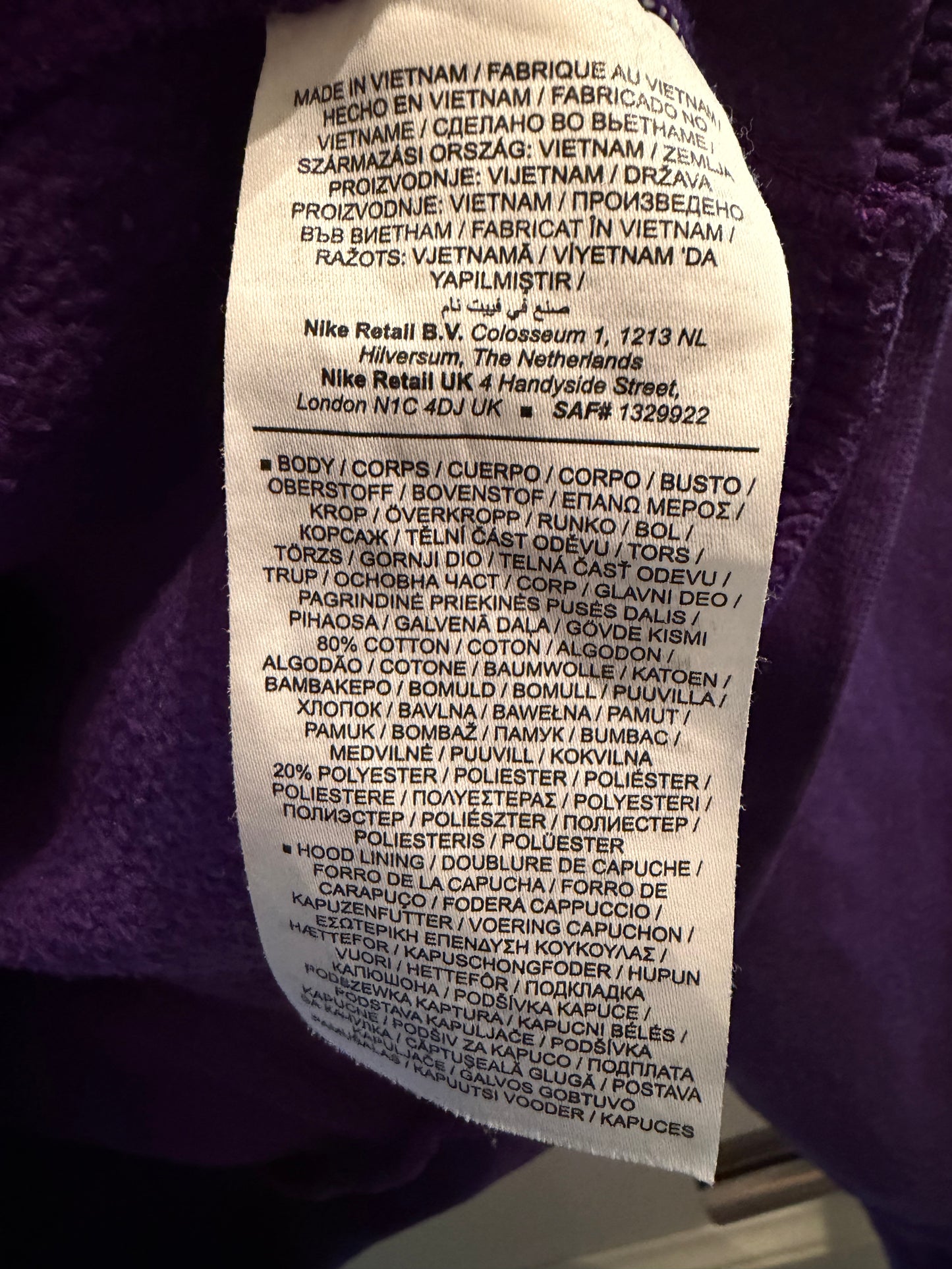 ♻️Vintage Nike LA Lakers Lilla hoodie. Strl L. Kun 1 av denne! Tilstand: fin, ingen hull, nupper eller flekker.