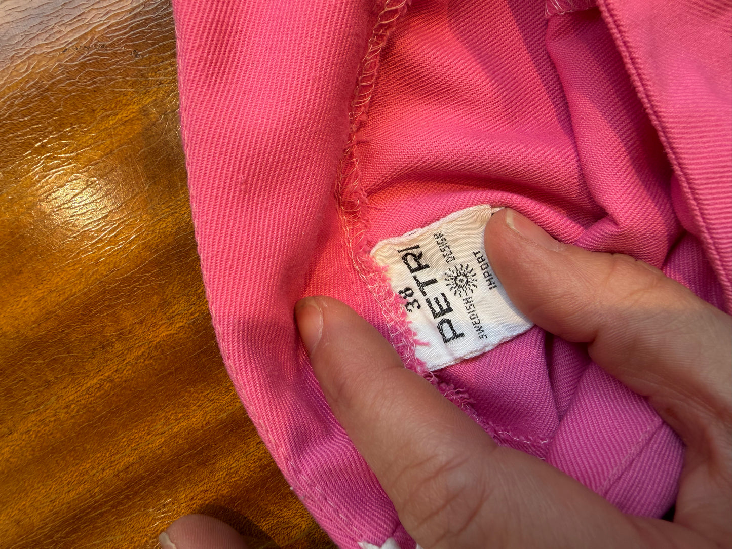 Rosa vintageskjørt kort strl38 (liten, ca 36)