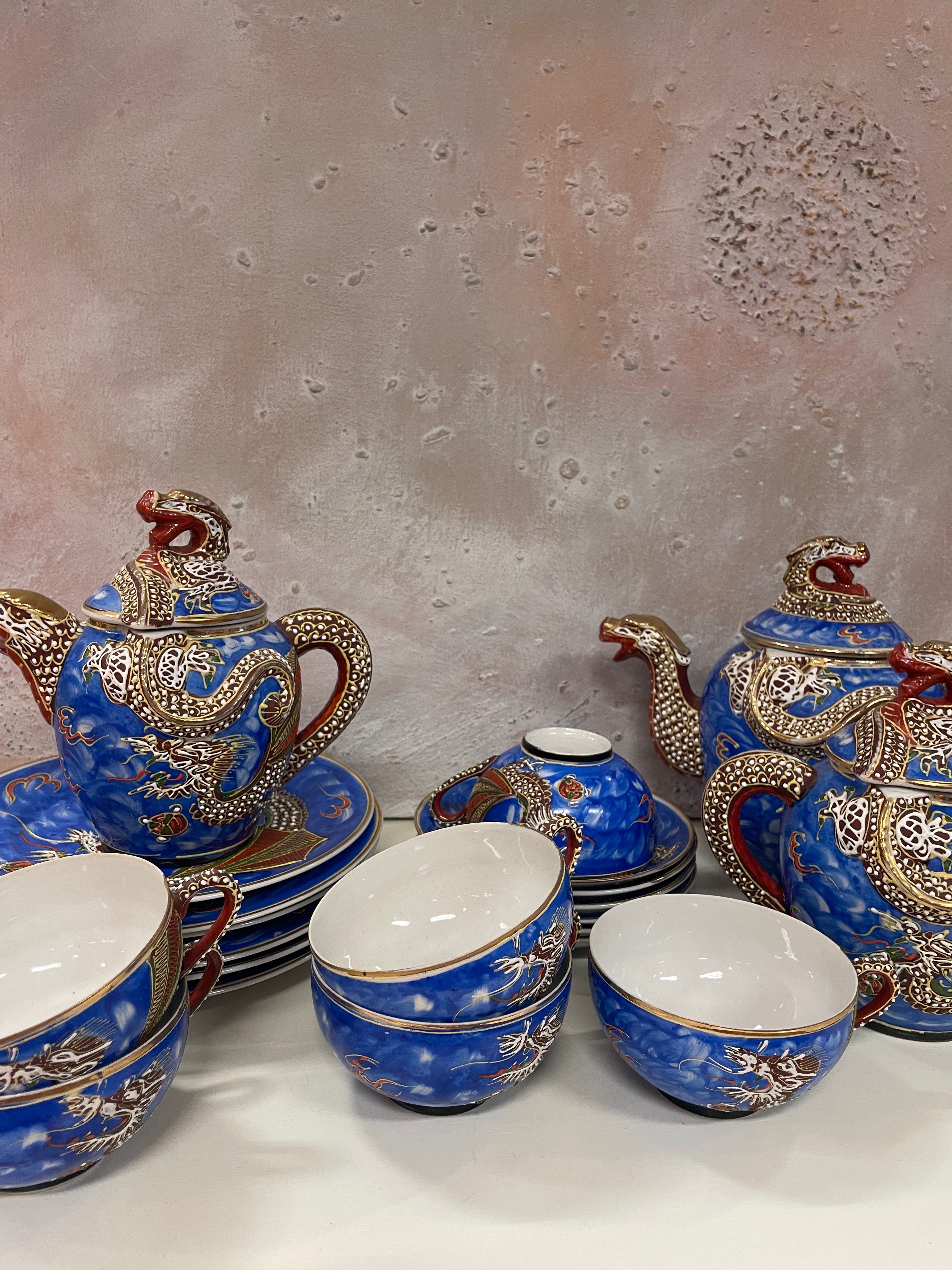 Kutani dragon tea-set