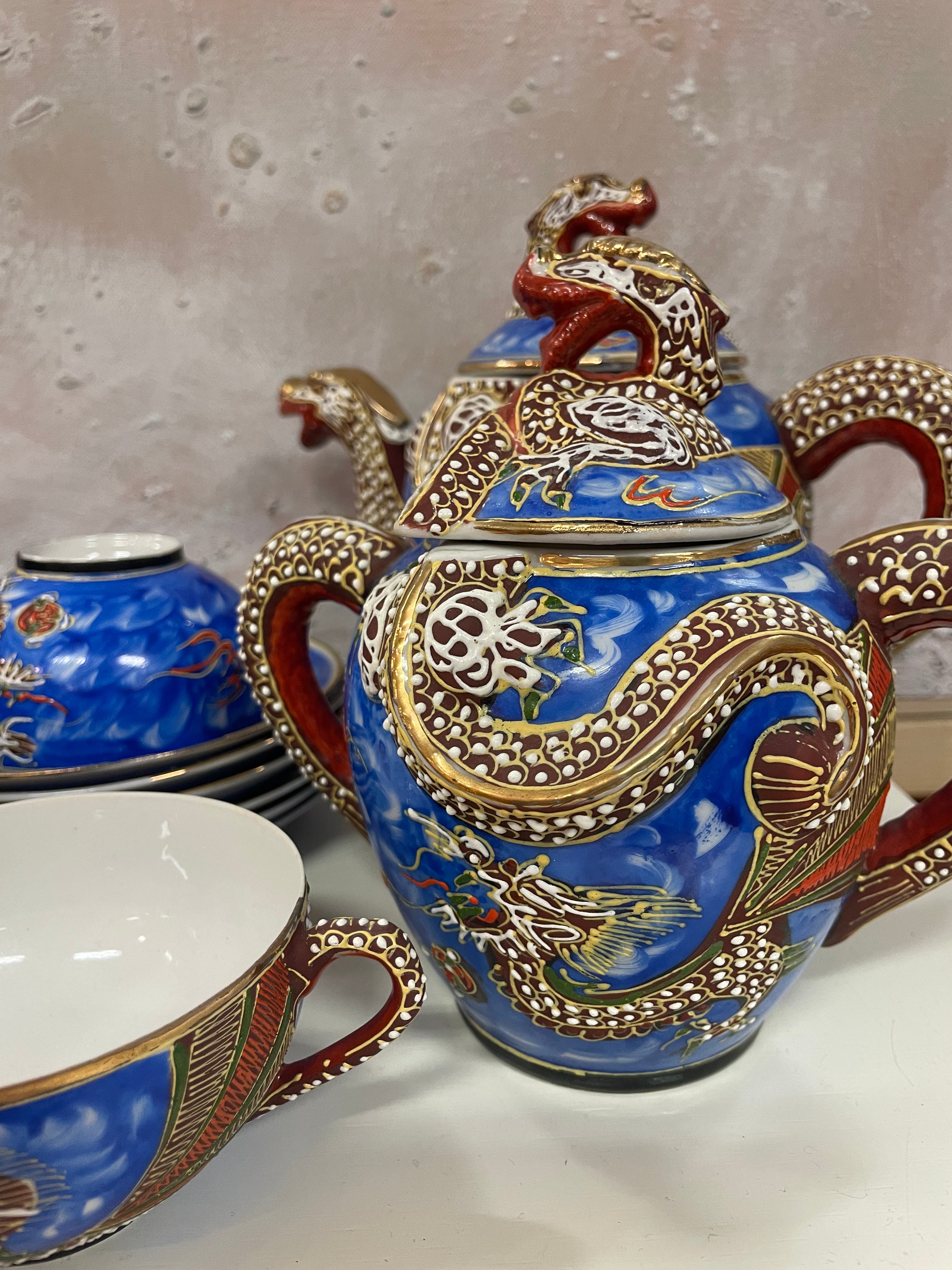Kutani dragon tea-set