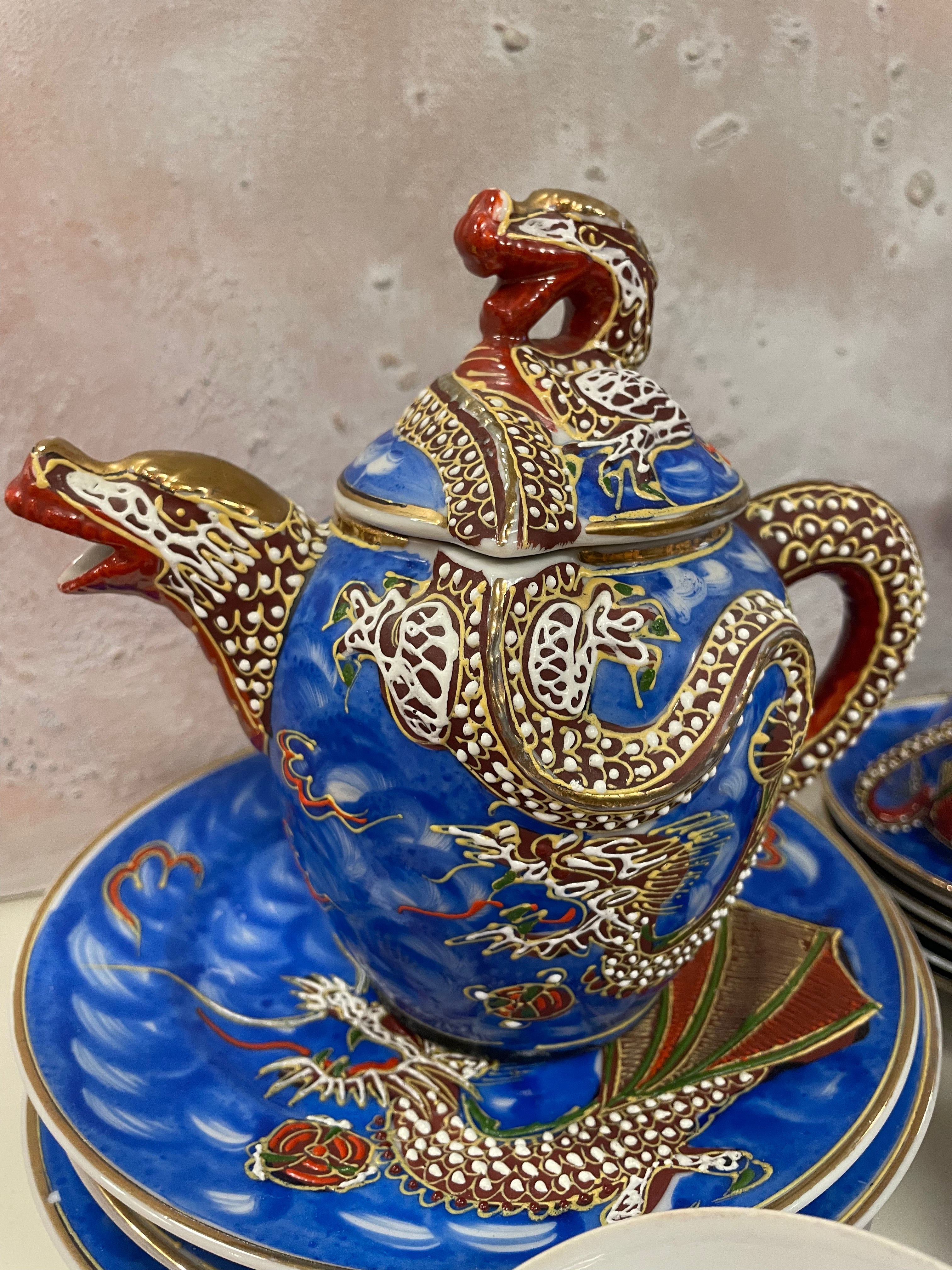 Kutani dragon tea-set