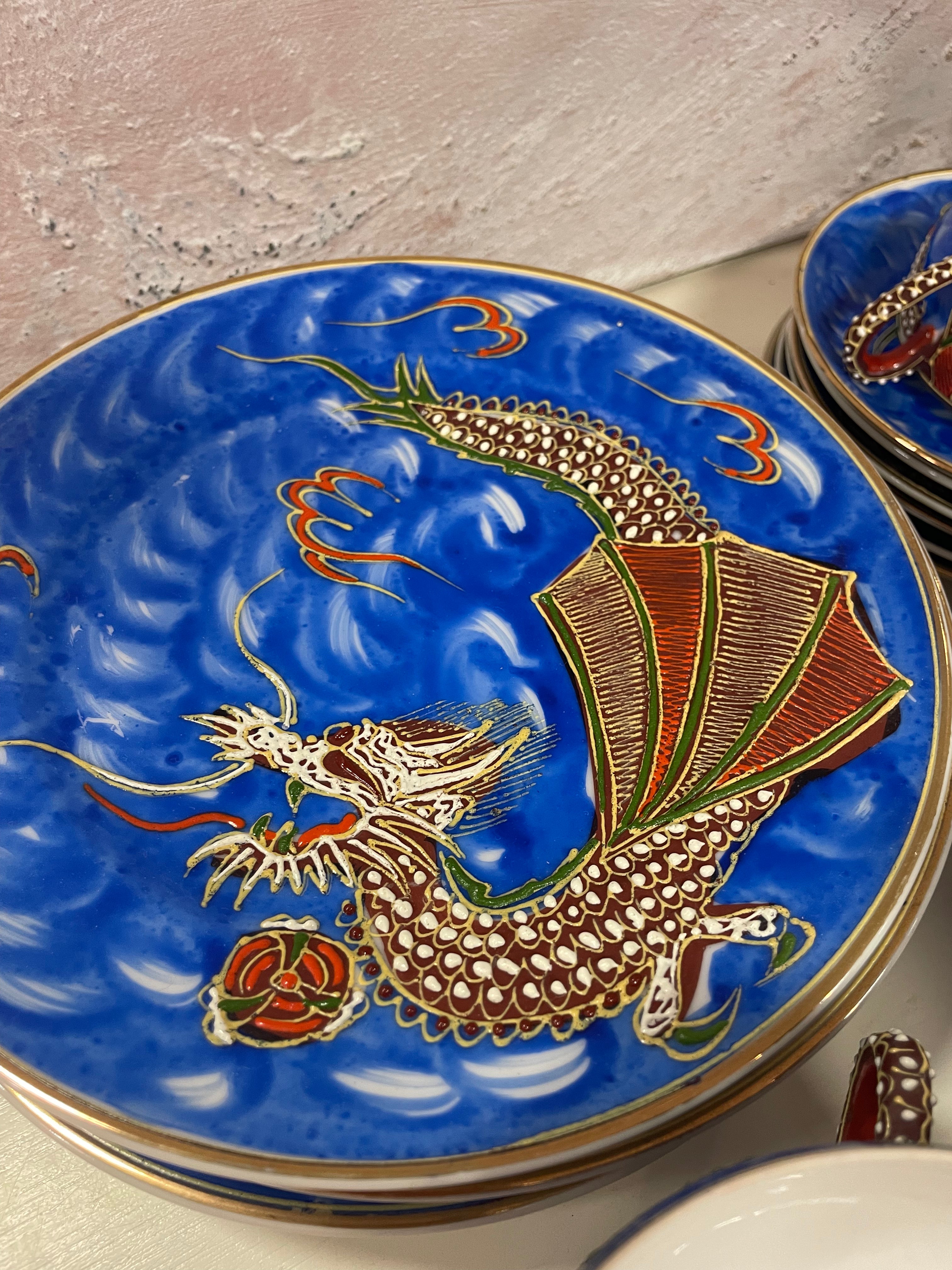 Kutani dragon tea-set