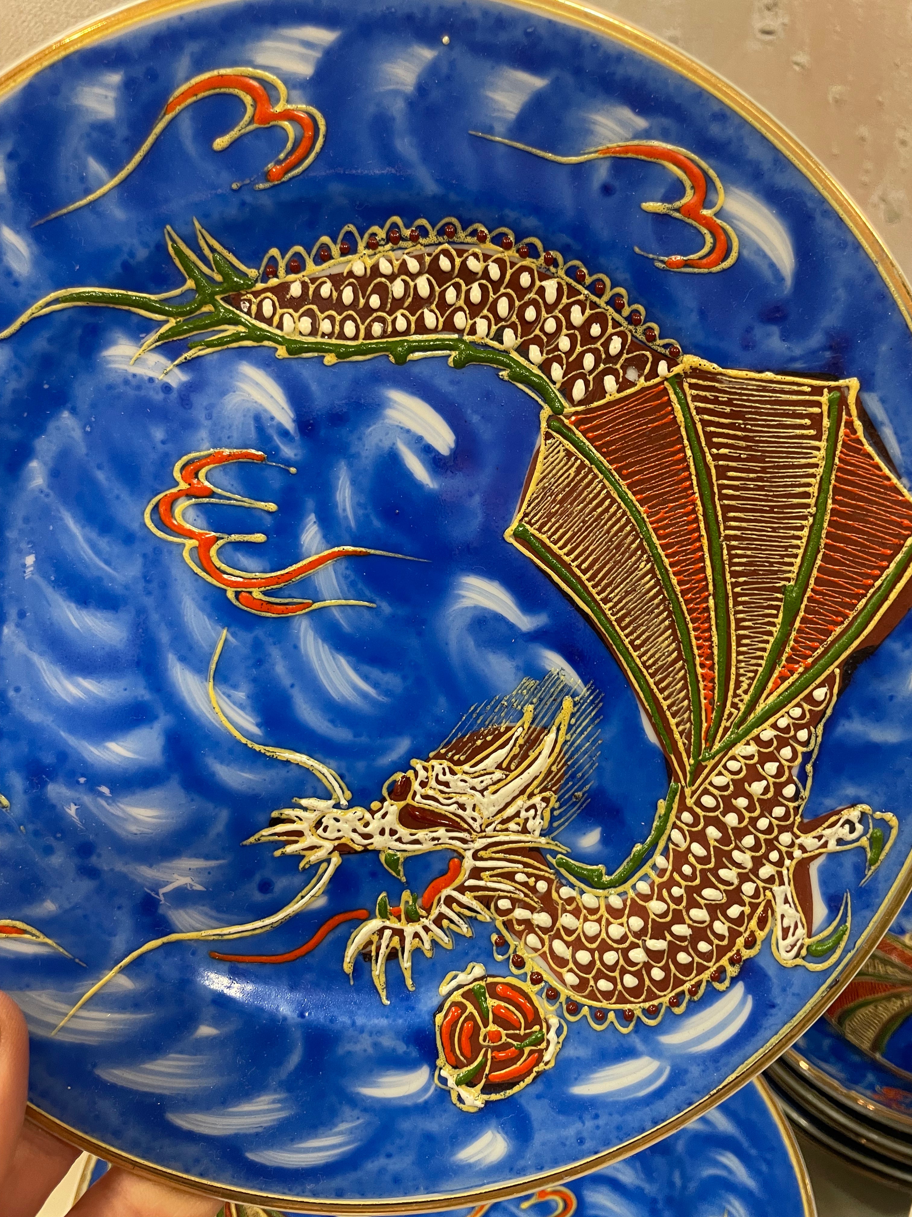 Kutani dragon tea-set