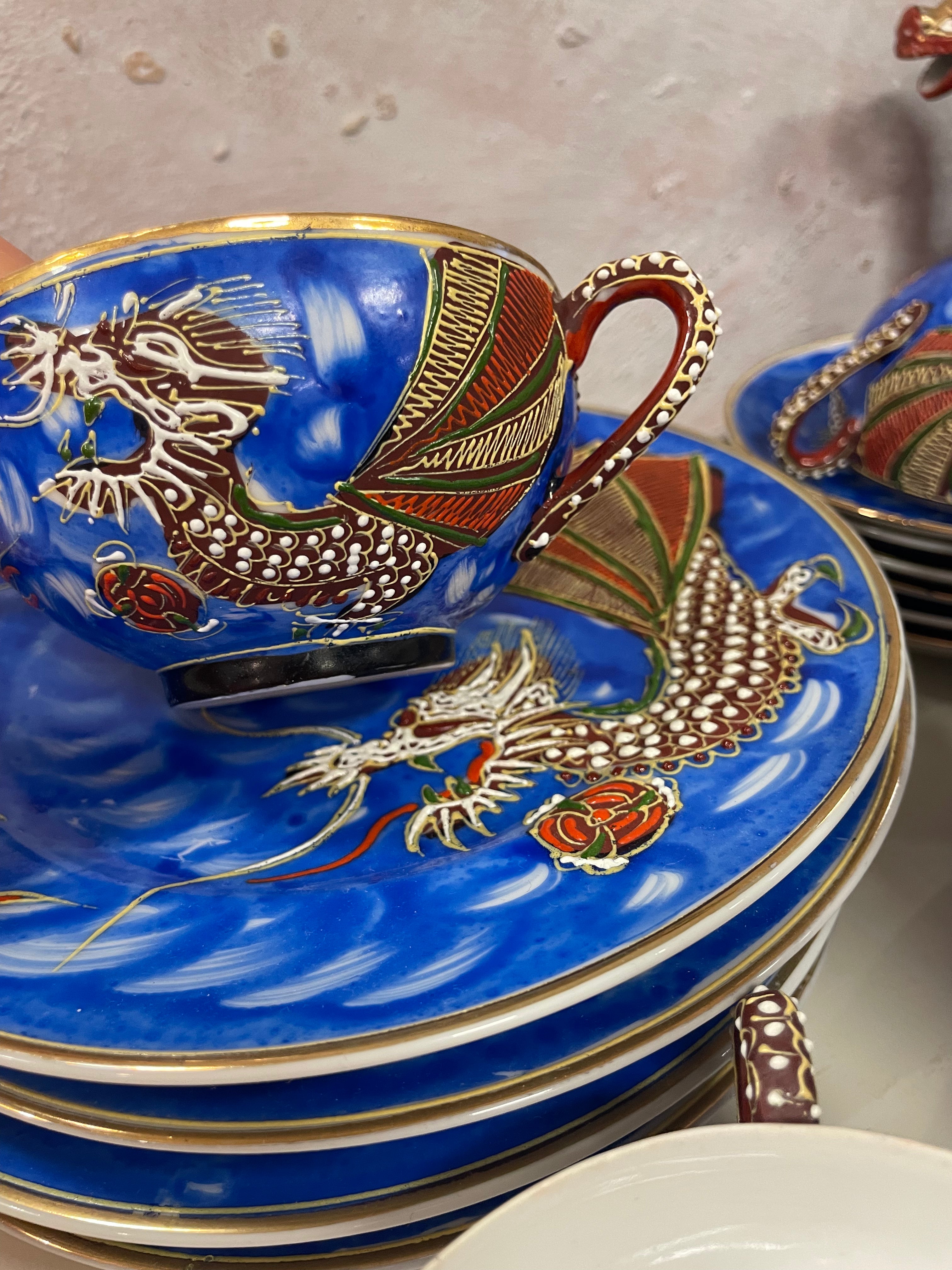 Kutani dragon tea-set