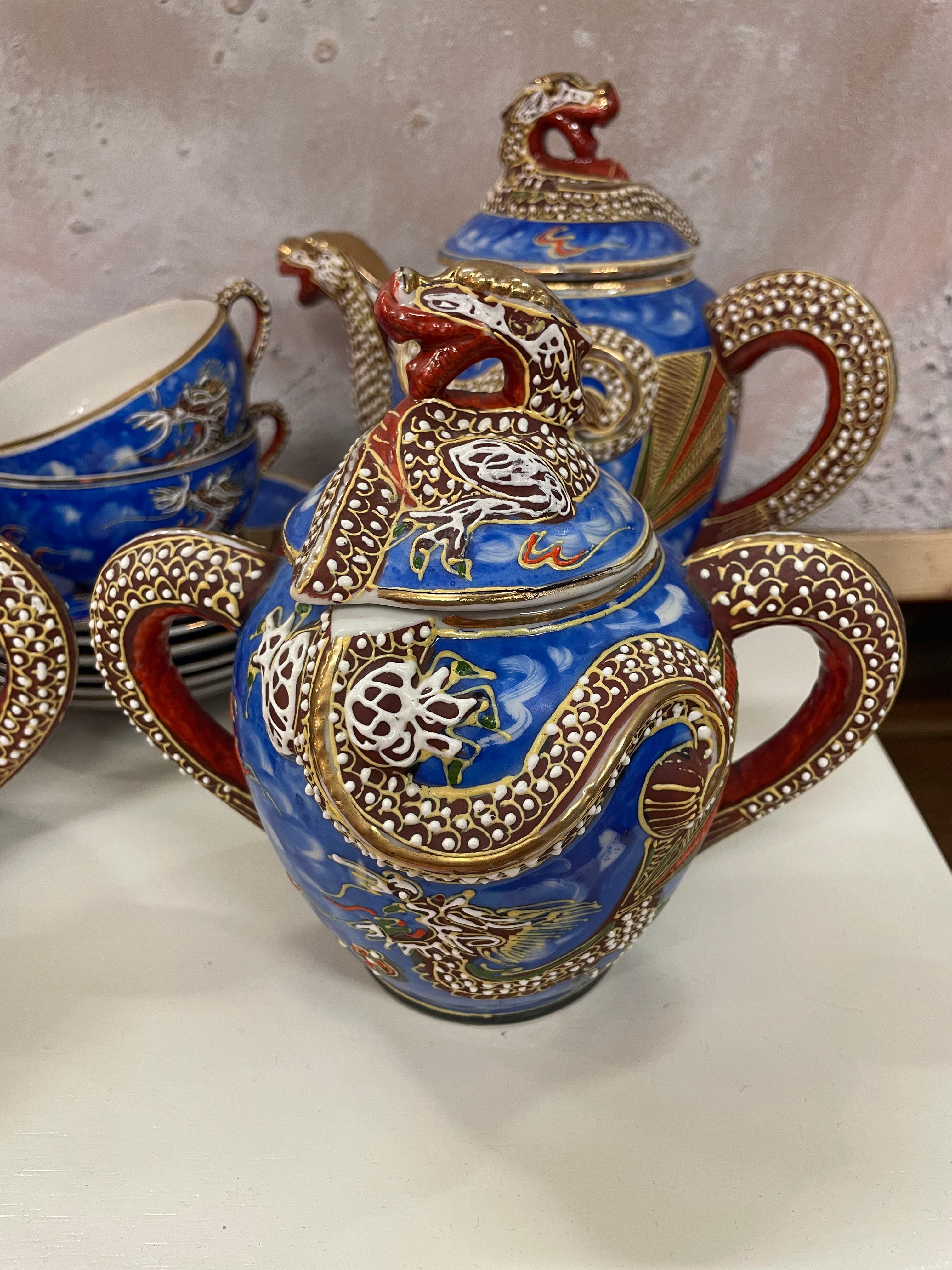 Kutani dragon tea-set