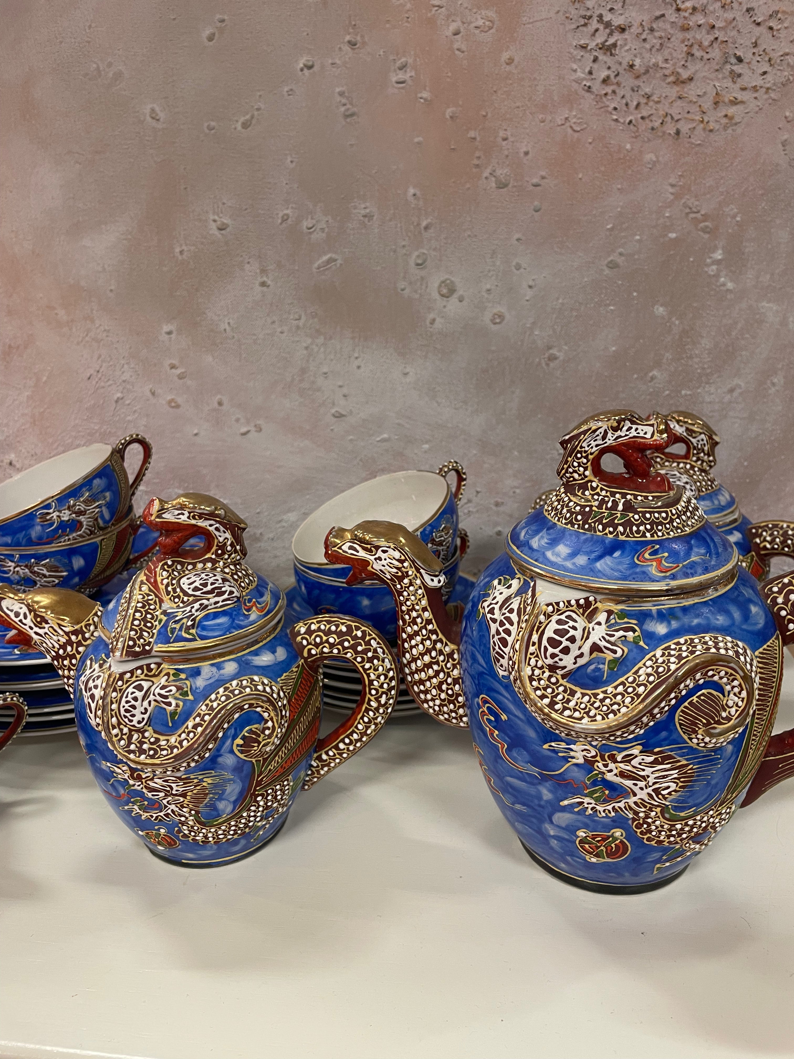 Kutani dragon tea-set
