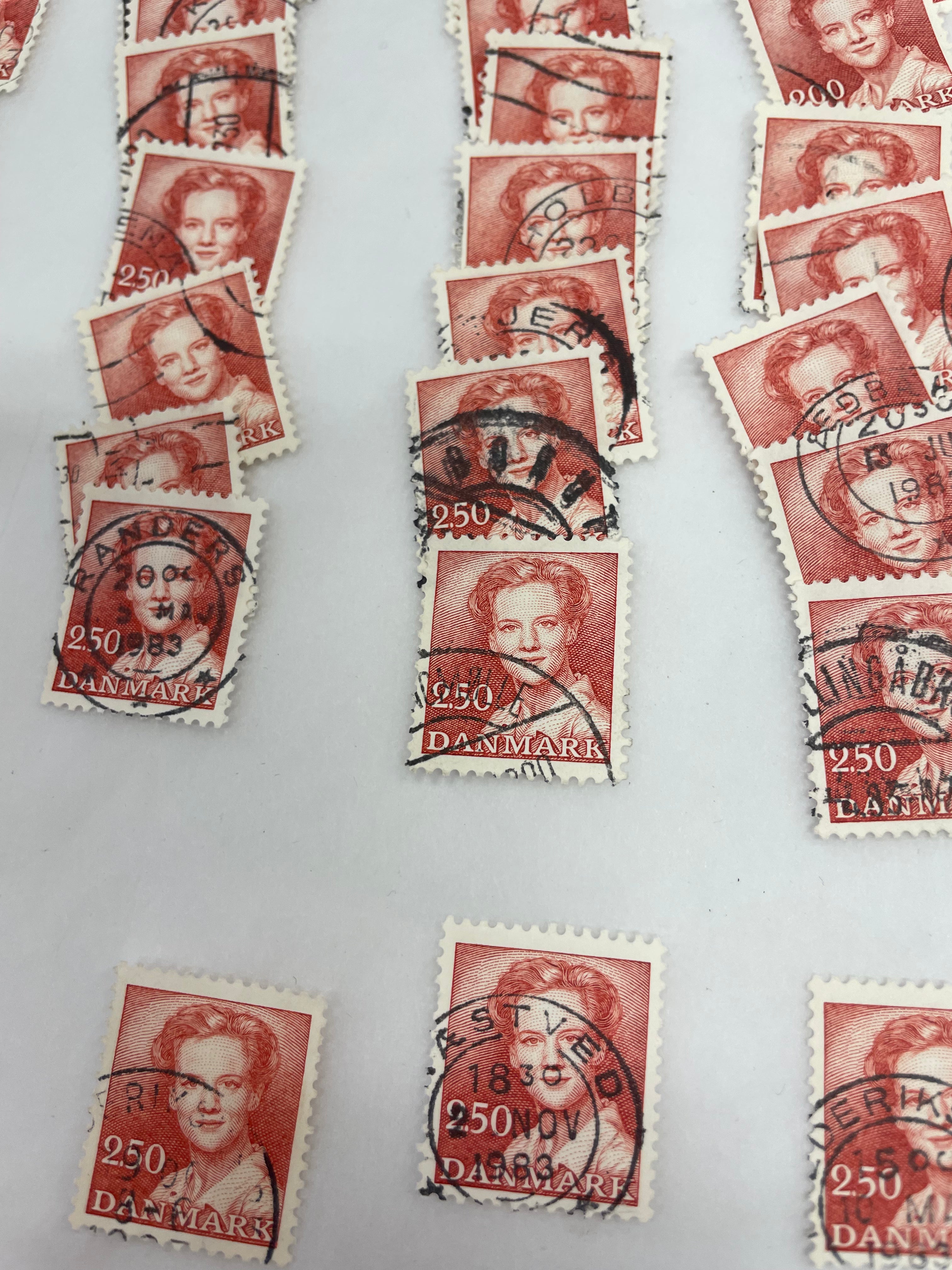 Danmark frimerke selges pr stk