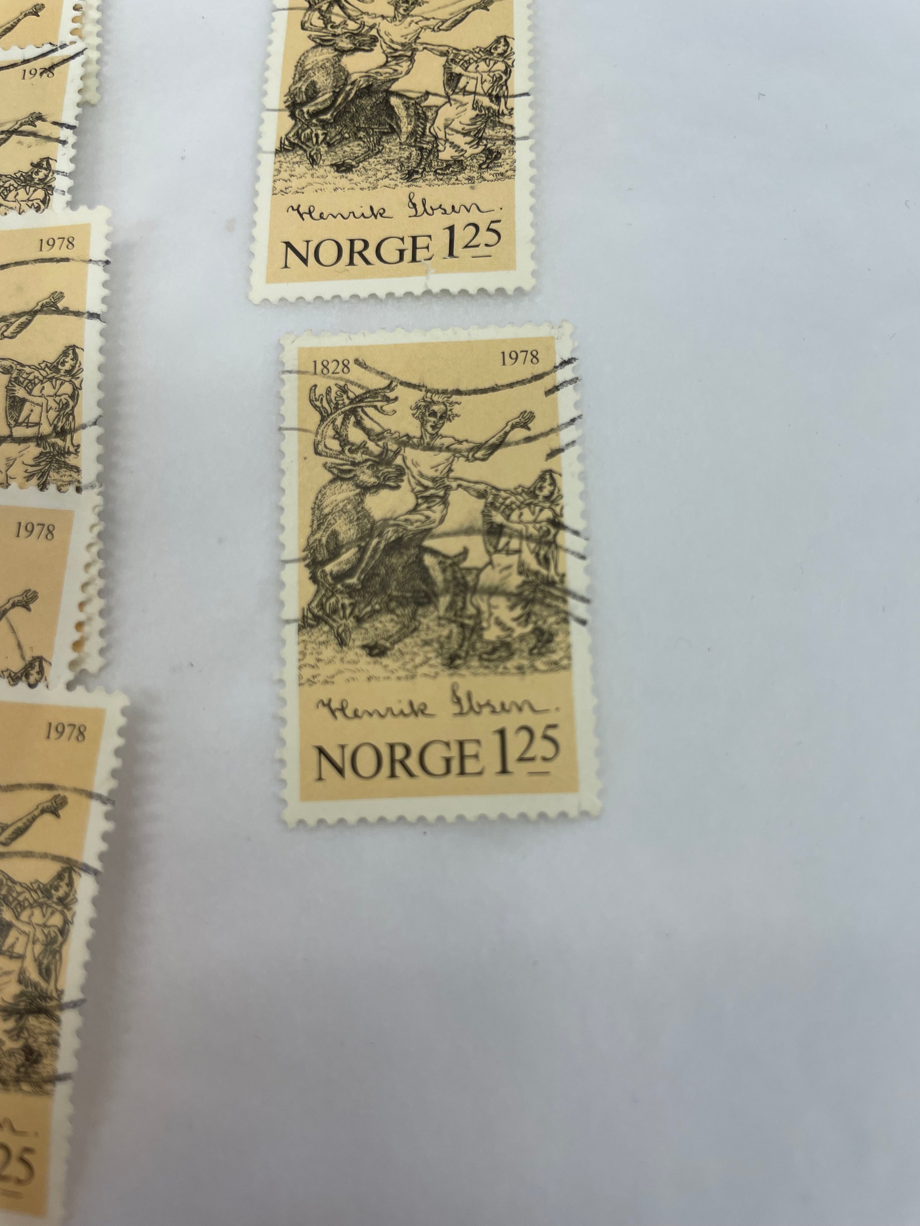 Norsk frimerke Henrik Ibsen 125 øre selges pr stk