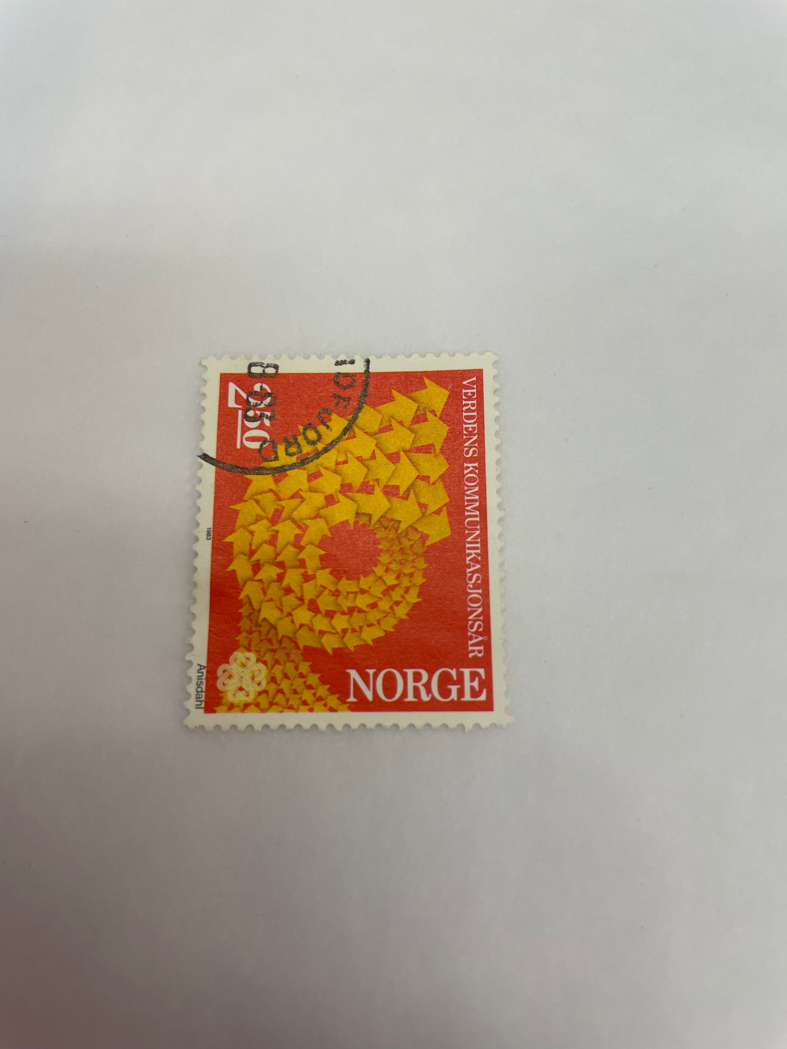 Norge 250 øre verdens kommunikasjonsår selges pr stk